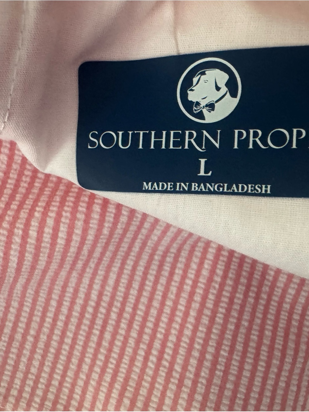 Southern Proper Pink White Seersucker Drawstring Athletic Shorts Men's Size L - Picture 2 of 8